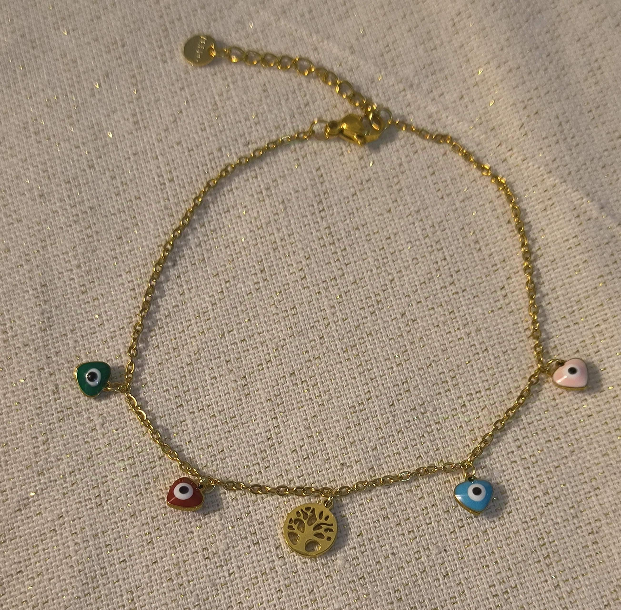 Tobillera Árbol de la Vida con Ojo de Turco.