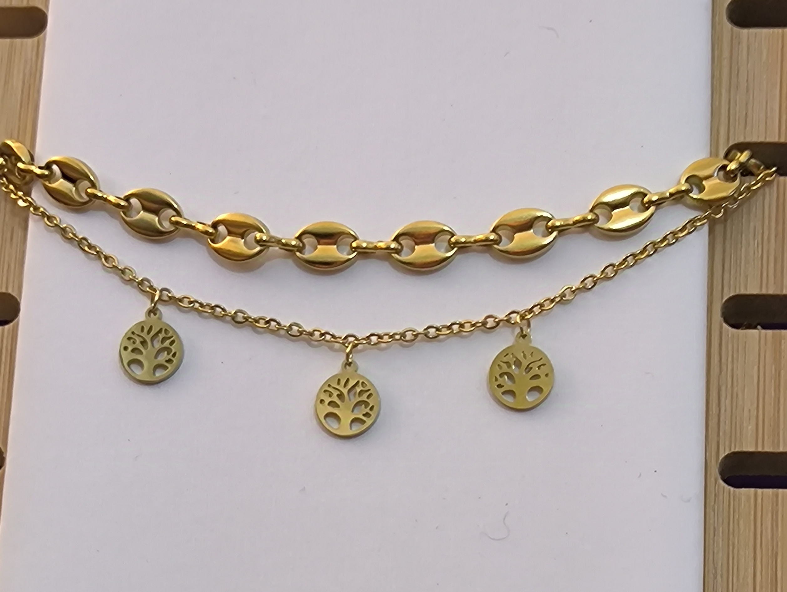 Pulsera doble con el Árbol de la Vida.