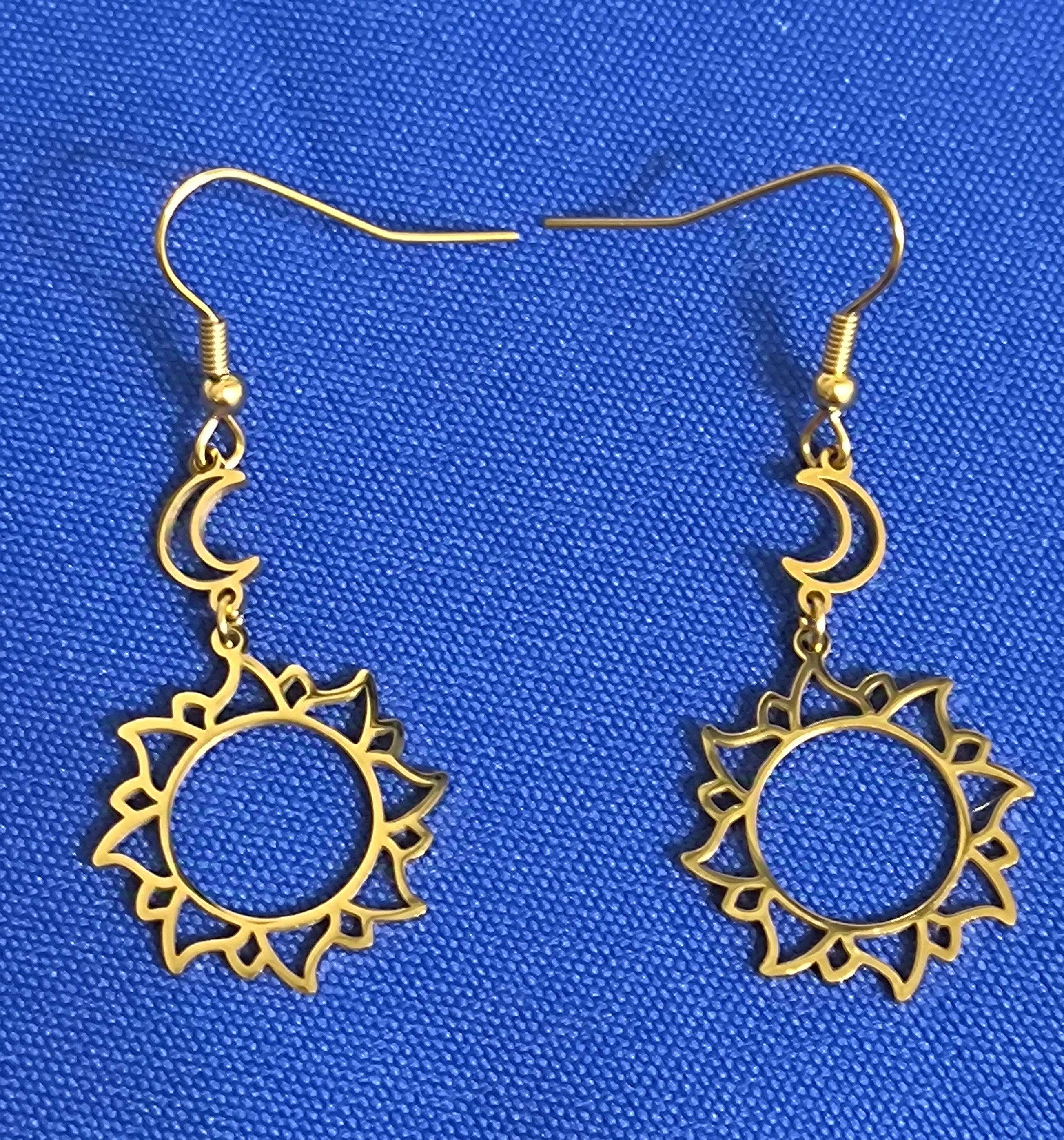 Pendientes largos Sol y Luna.
