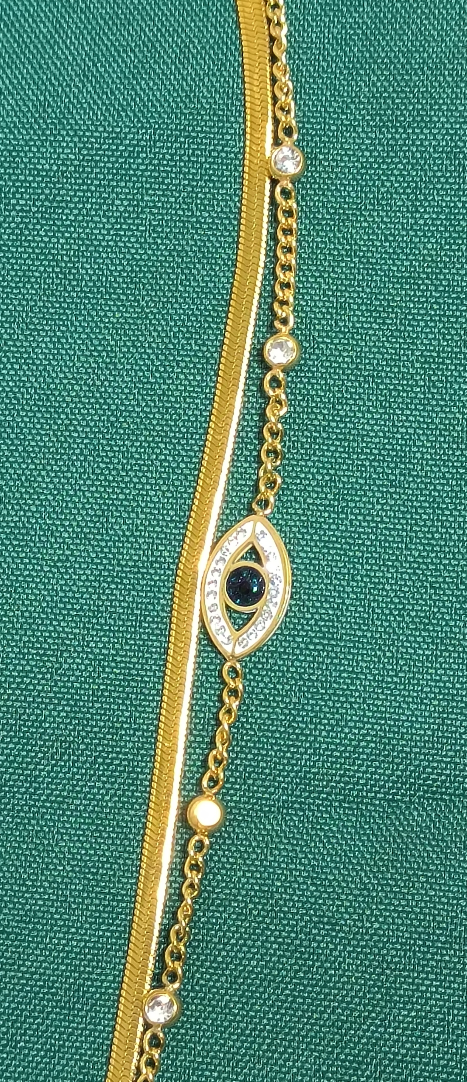 Pulsera doble con Ojo Turco.