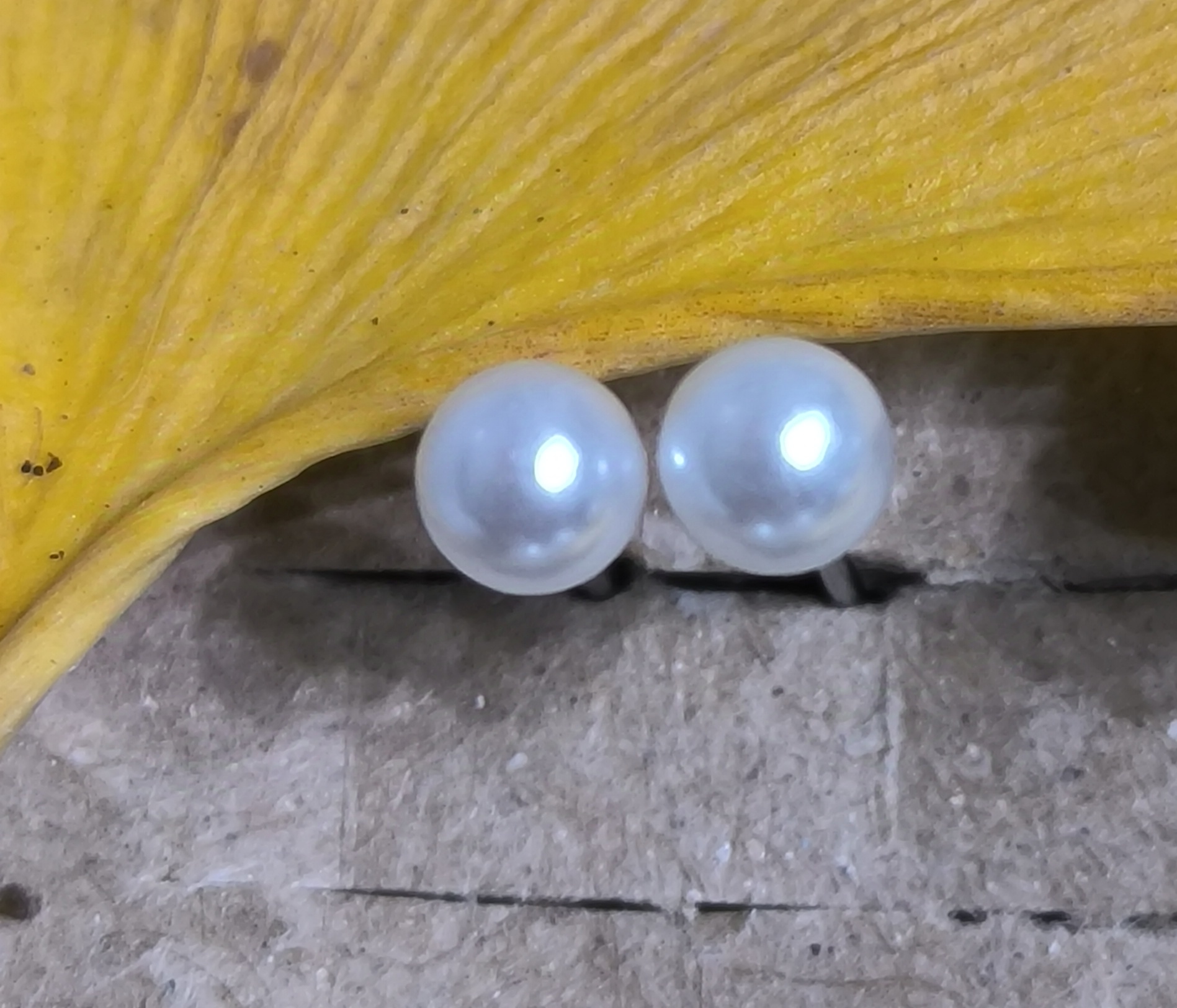 Pendientes Perlas Blancas.