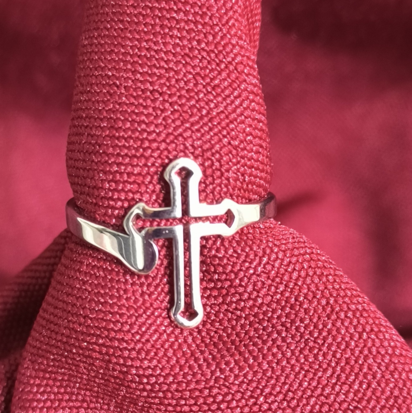 Anillo Hombre Cruz Vertical.