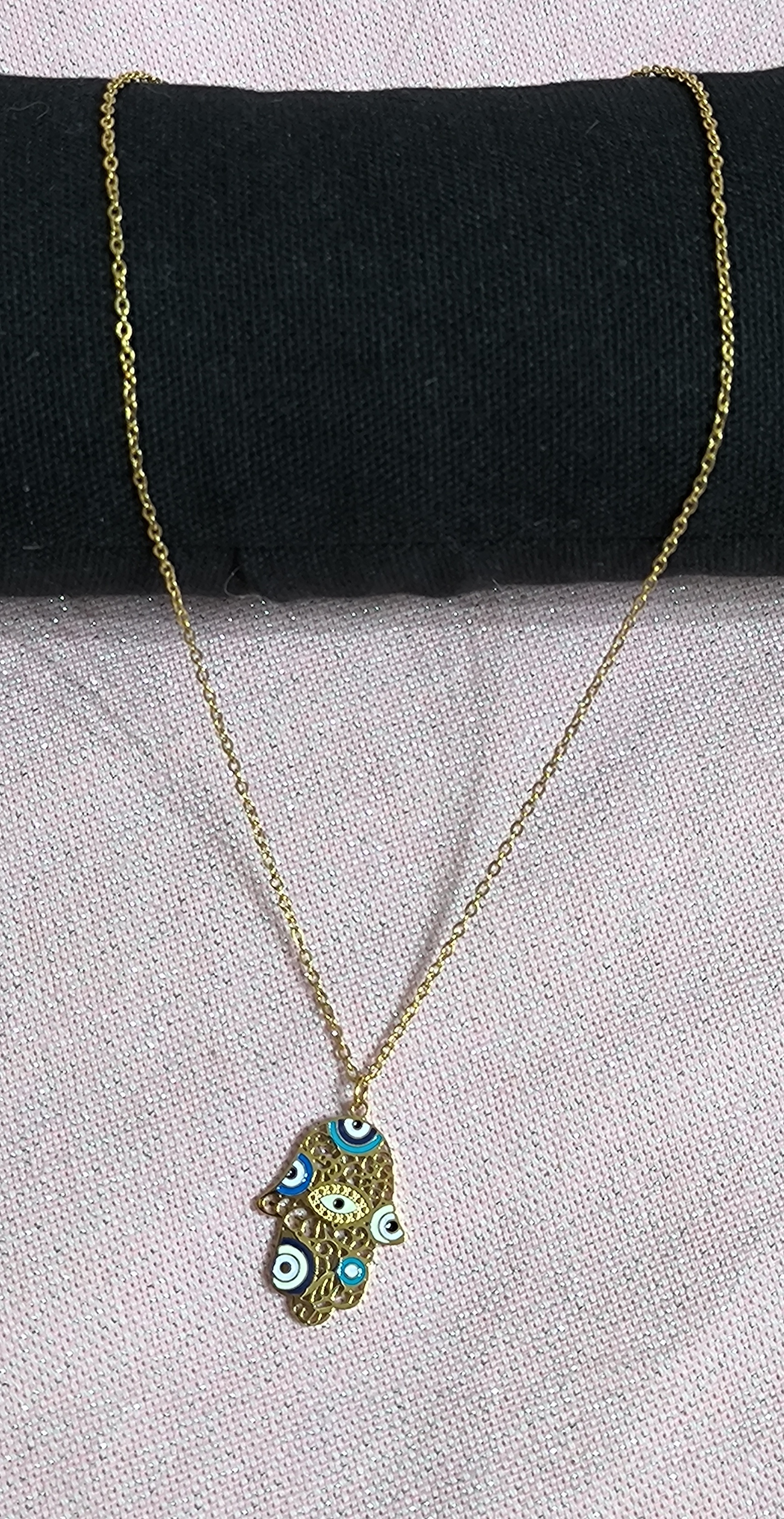 Colgante Cadena Mano Fátima con Ojo de Turco.