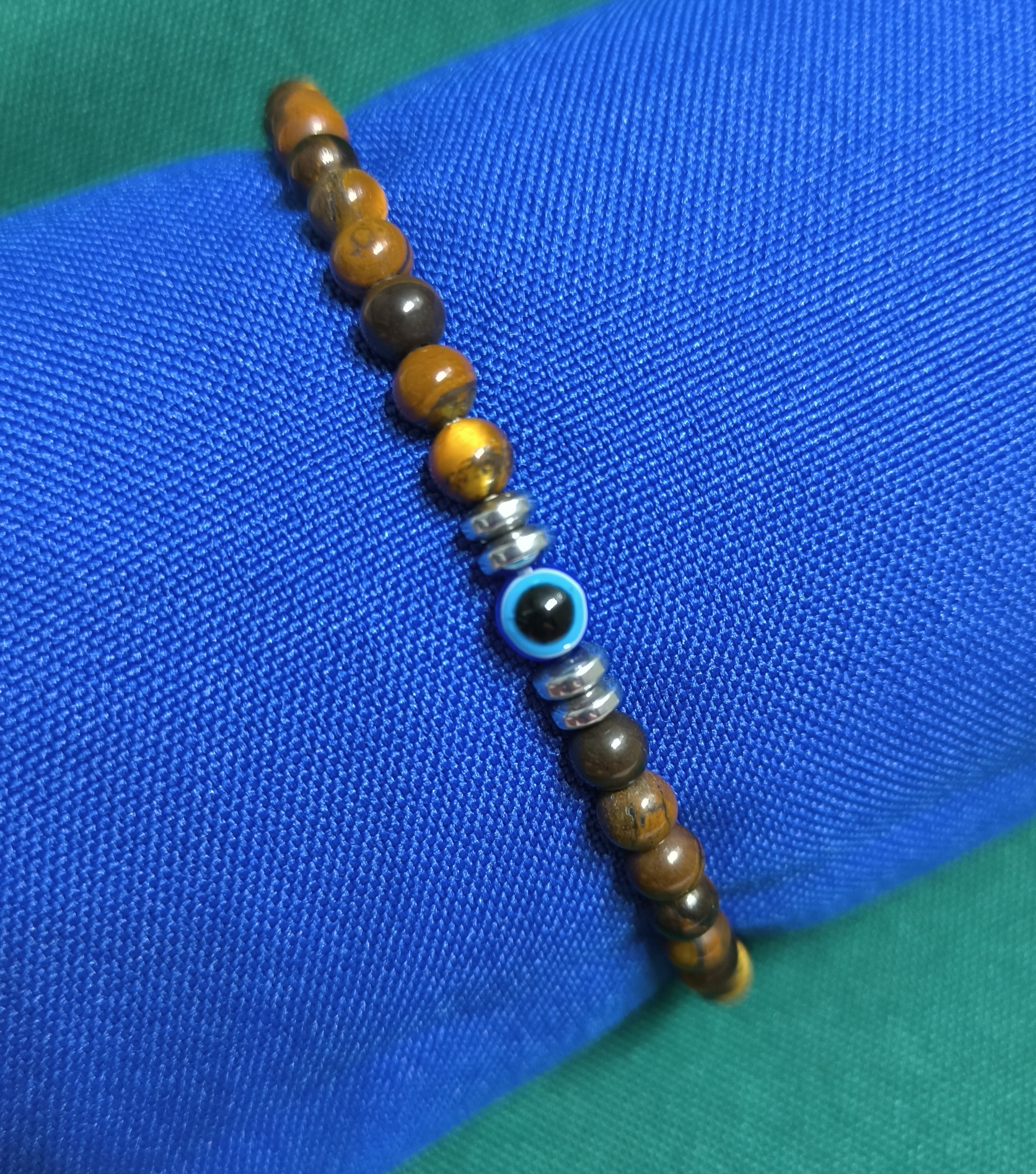 Pulsera Hombre de piedra y Ojo de Turco.
