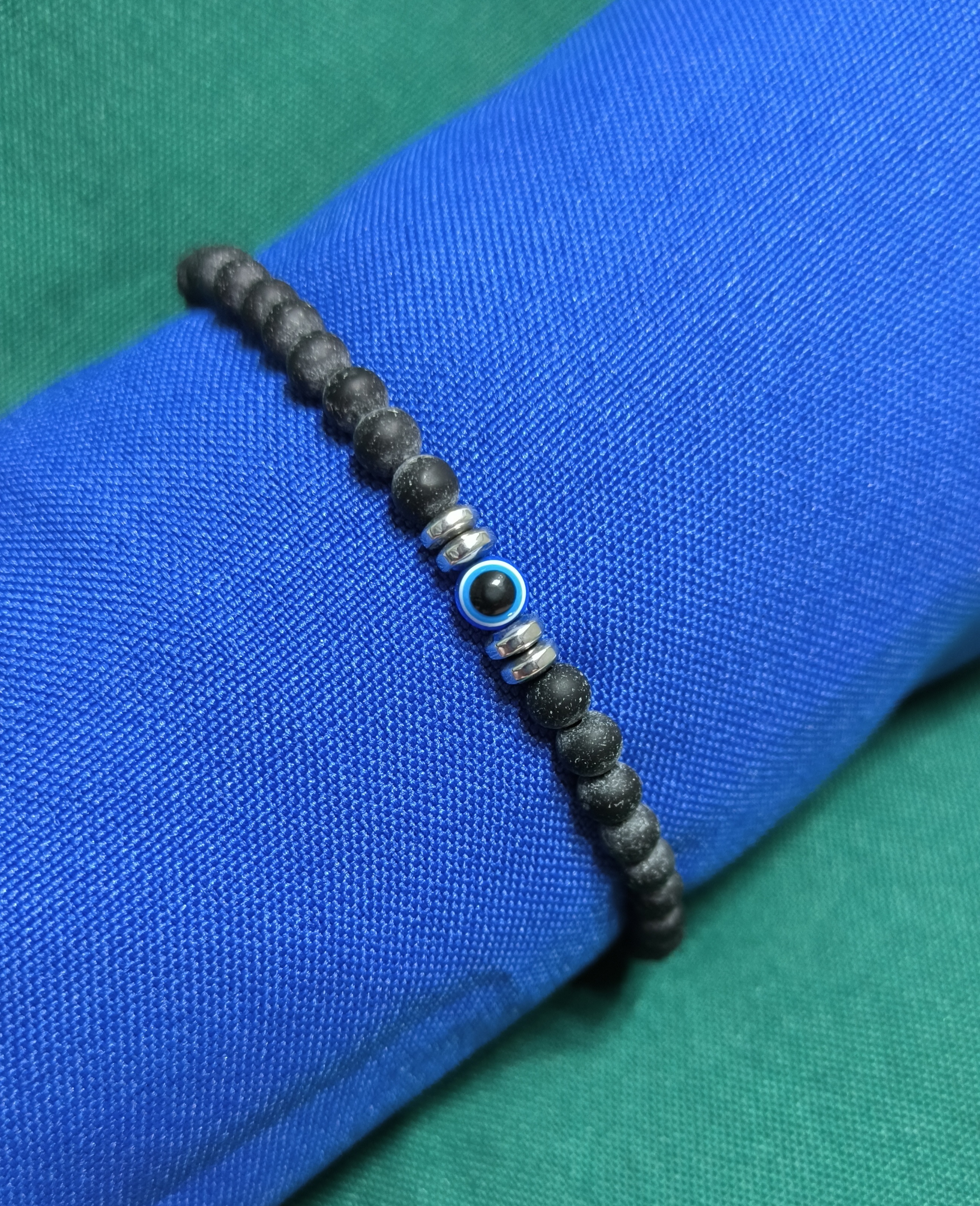 Pulsera Hombre de piedra y Ojo de Turco.