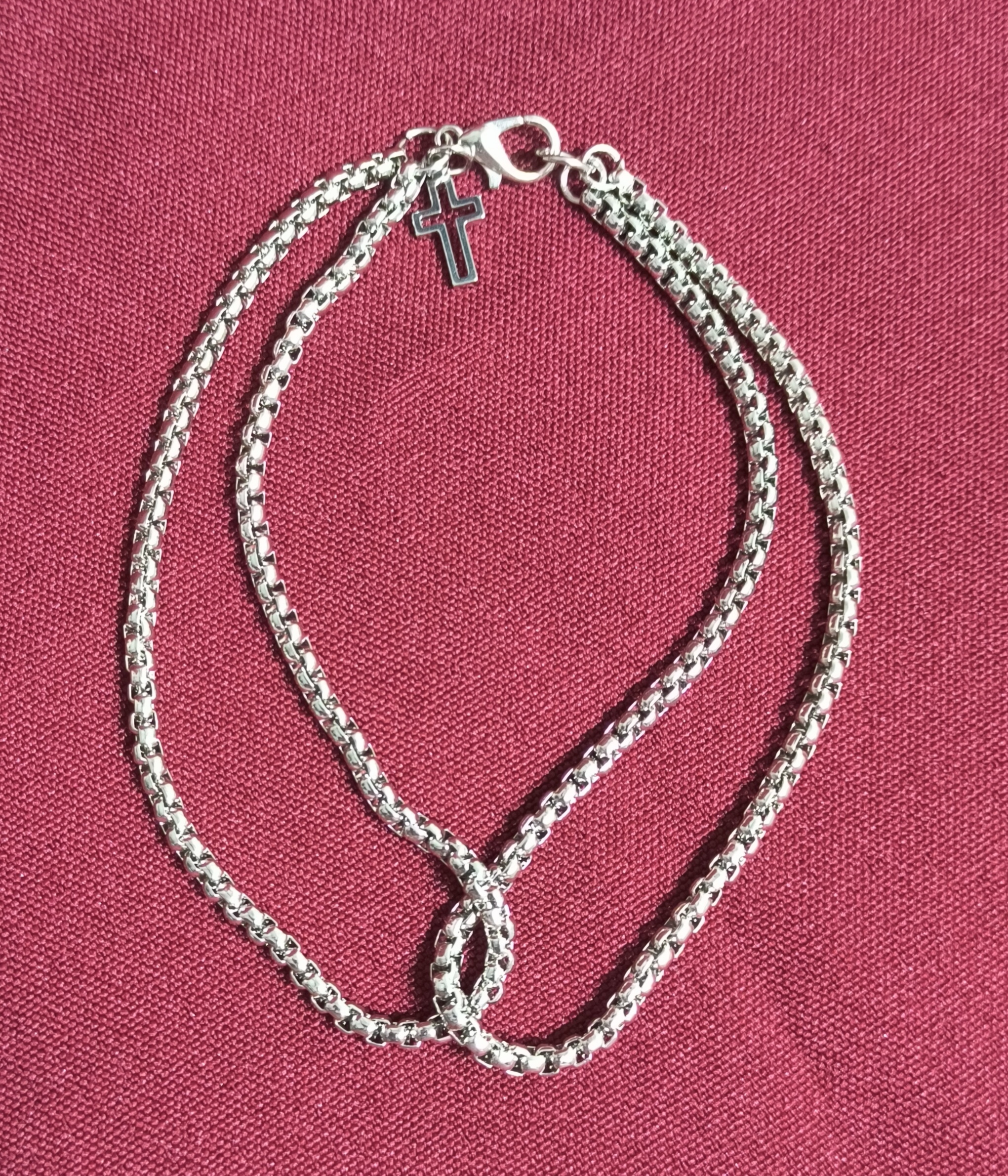 Pulsera Hombre Doble con Cruz colgante.