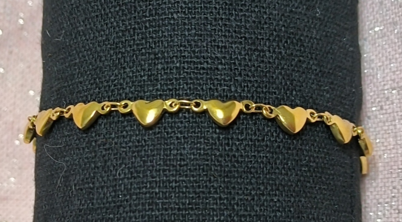 Tobillera Corazones.