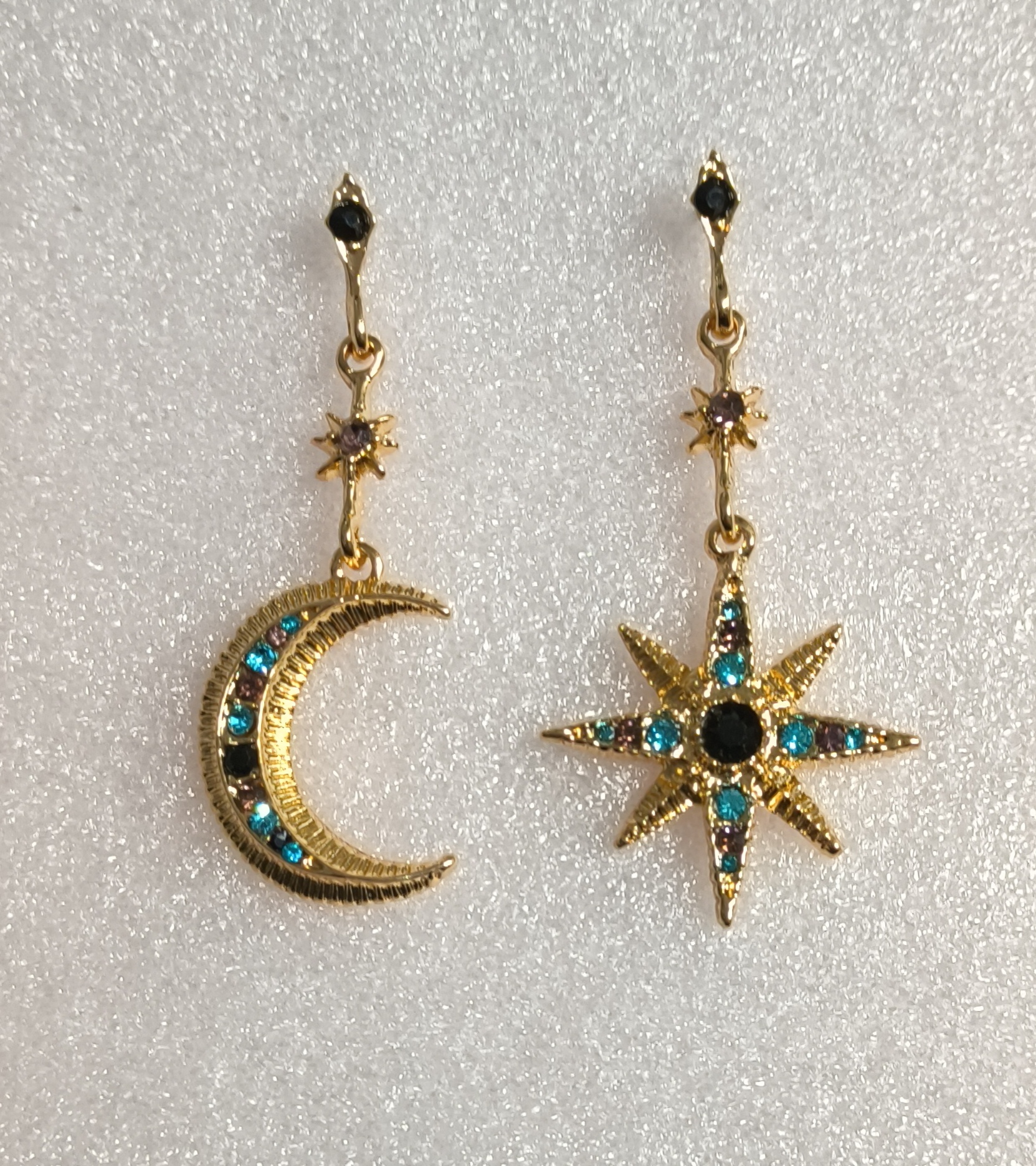 Pendientes largos Luna y Estrella Polar.