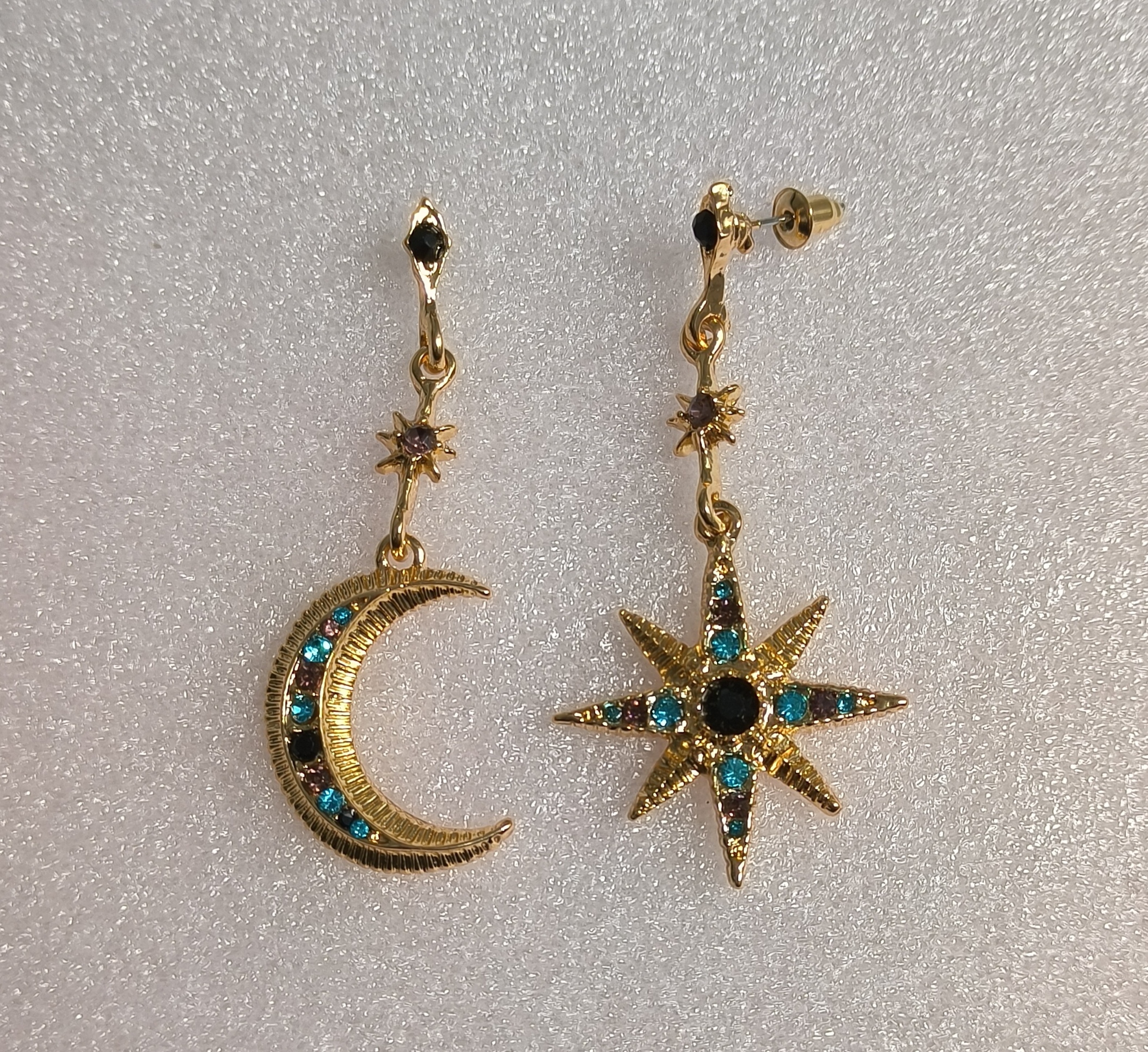 Pendientes largos Luna y Estrella Polar.