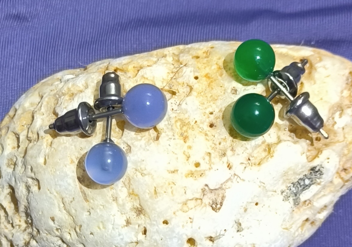 Pendientes Ágata azul y verde.