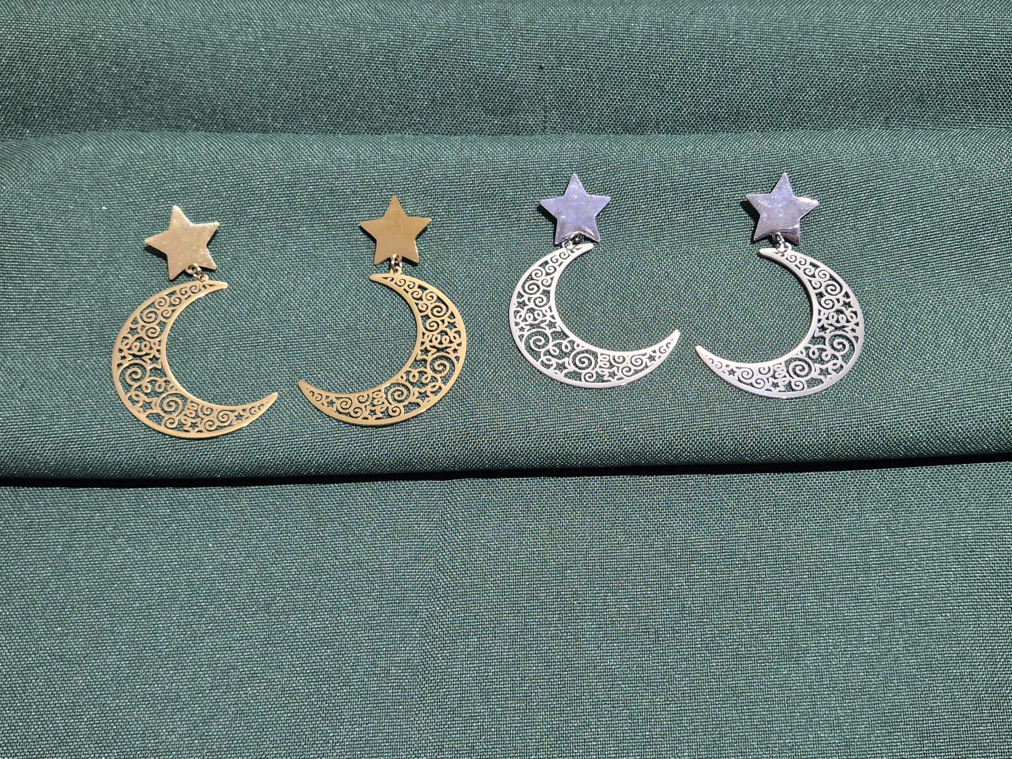 Pendiente Largos Luna y Estrella.