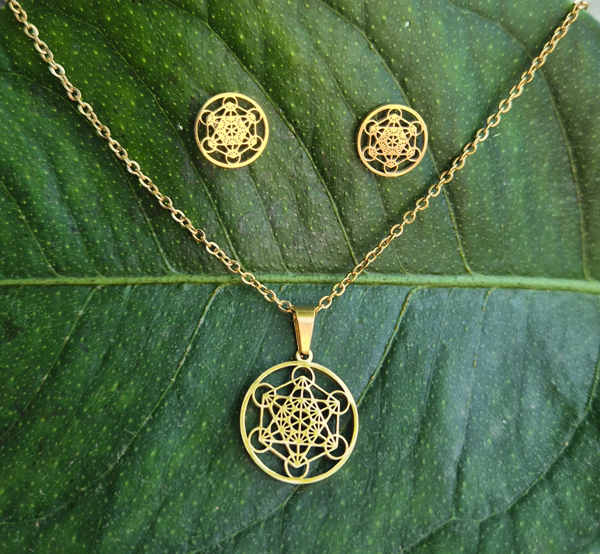 Conjunto Colgante y Pendientes Metatron.