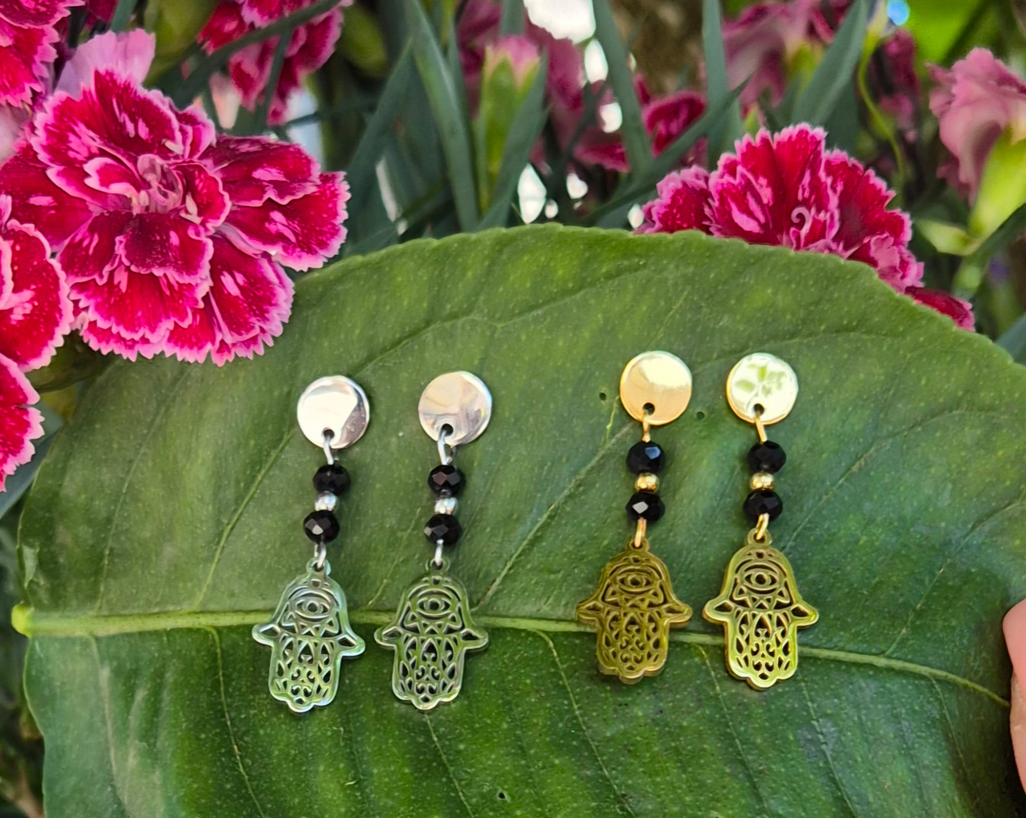 Pendientes Largos Mano de Fátima.