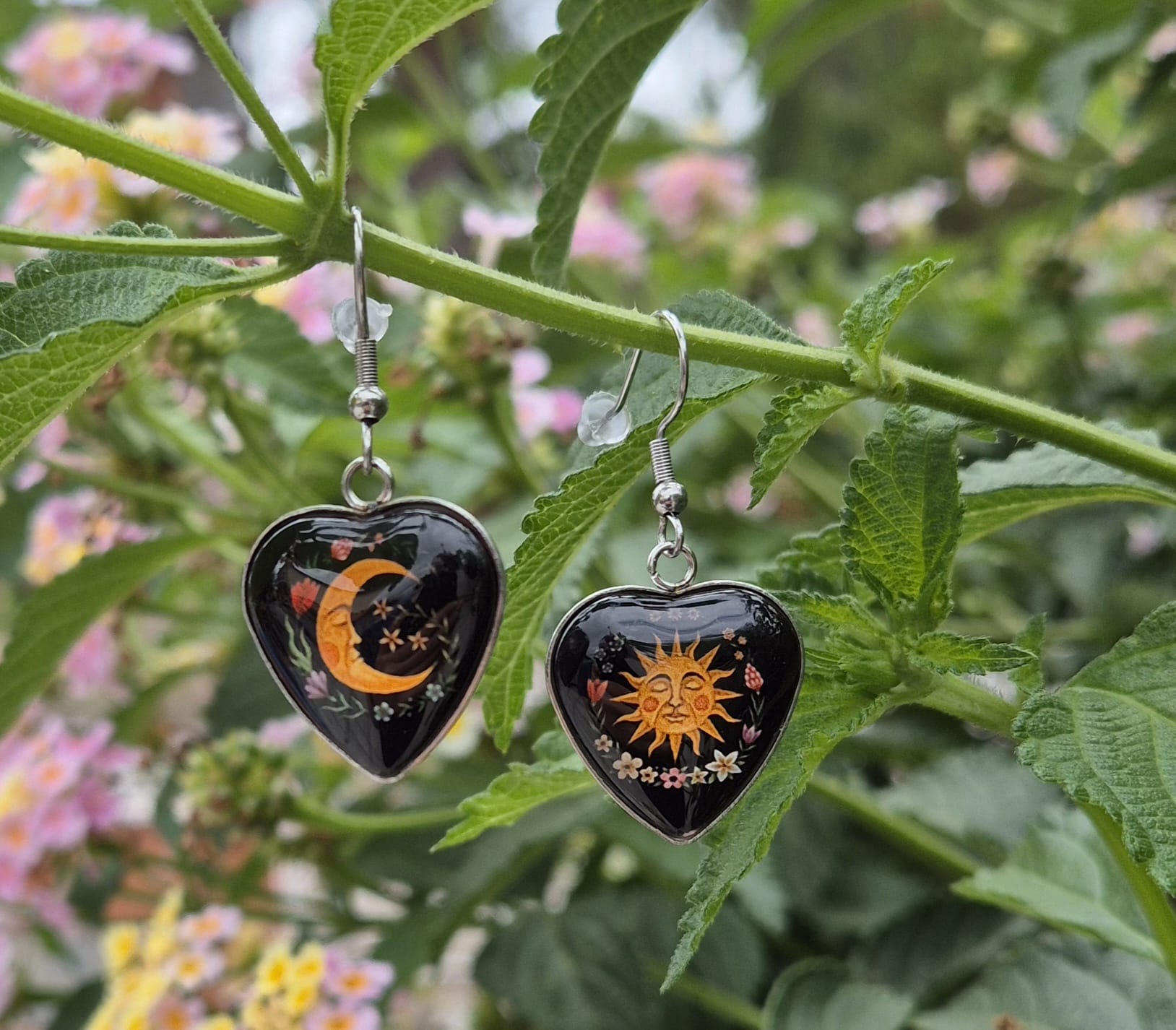 Pendientes Largos Sol y Luna.