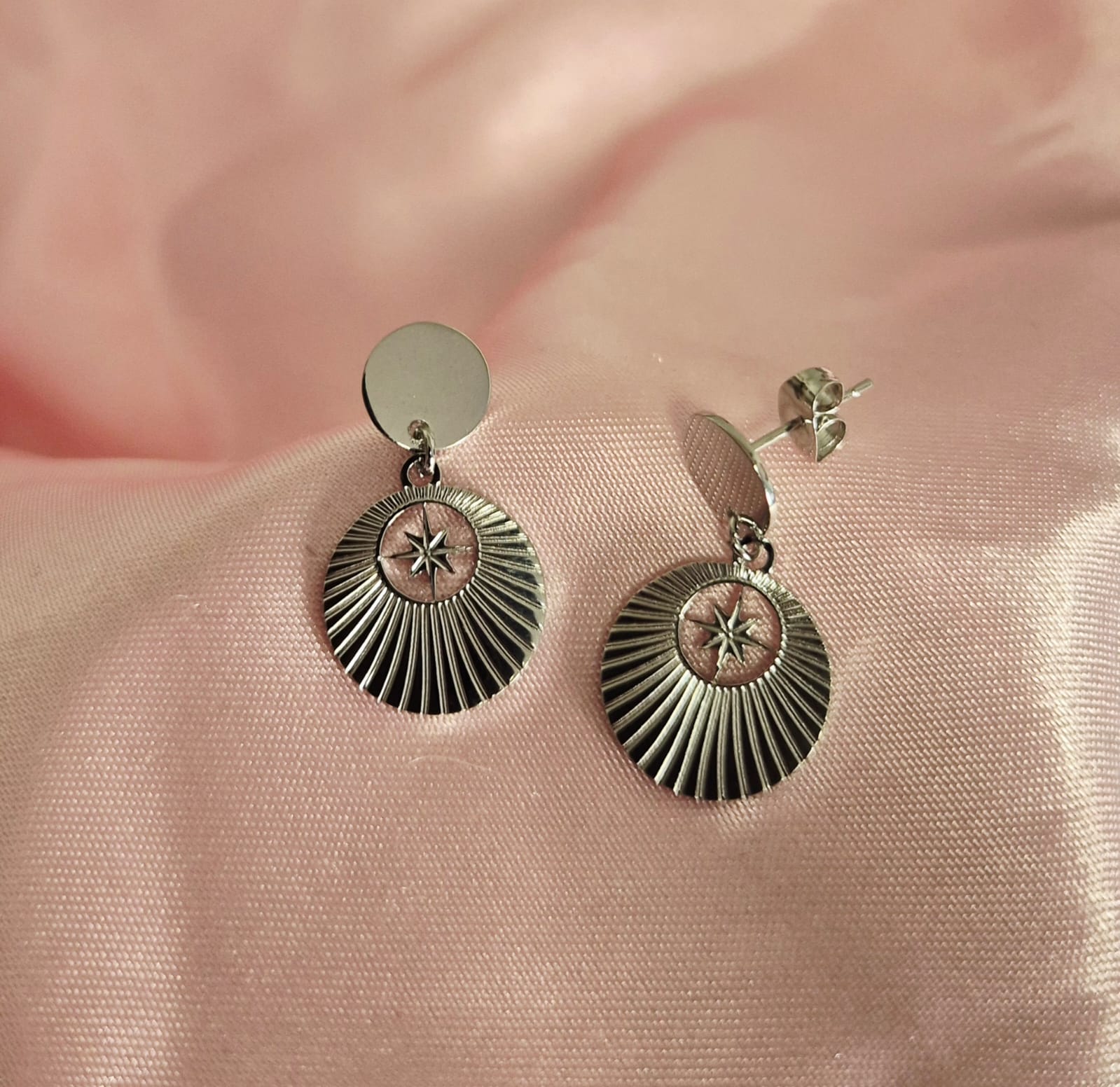 Pendientes Largos Rayos Sol Estrella Polar.