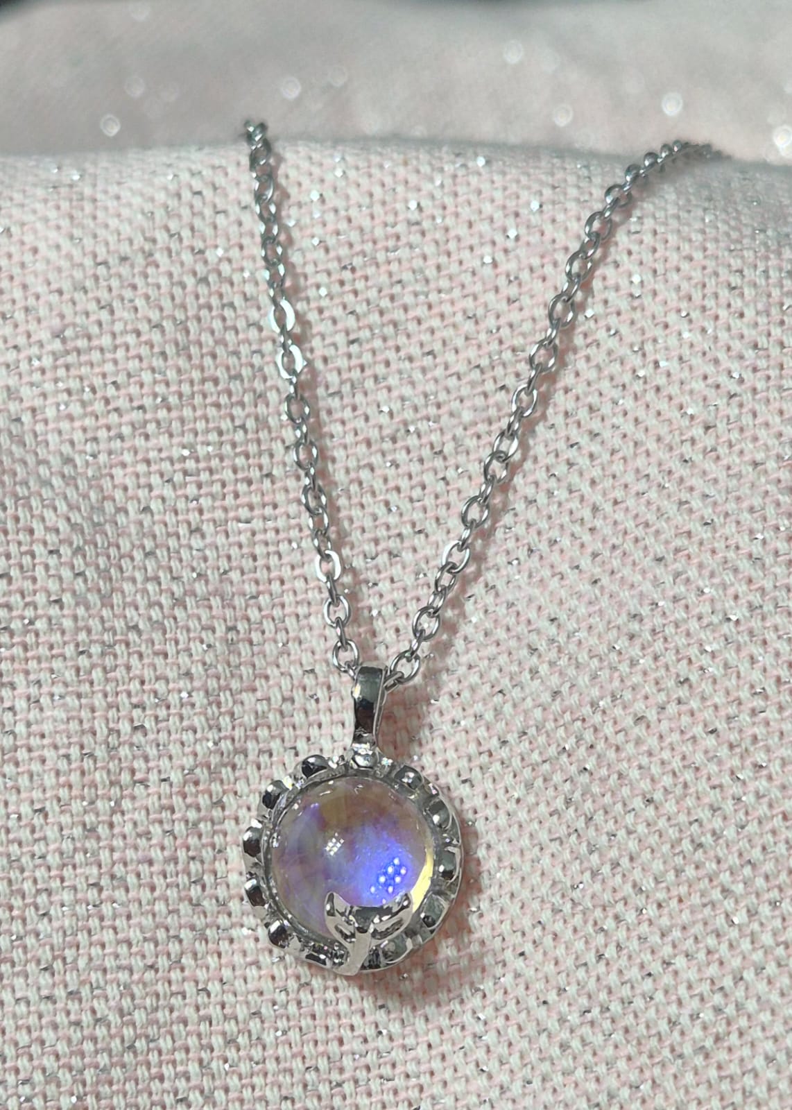 Colgante Acero Piedra Lunar Cola Sirena