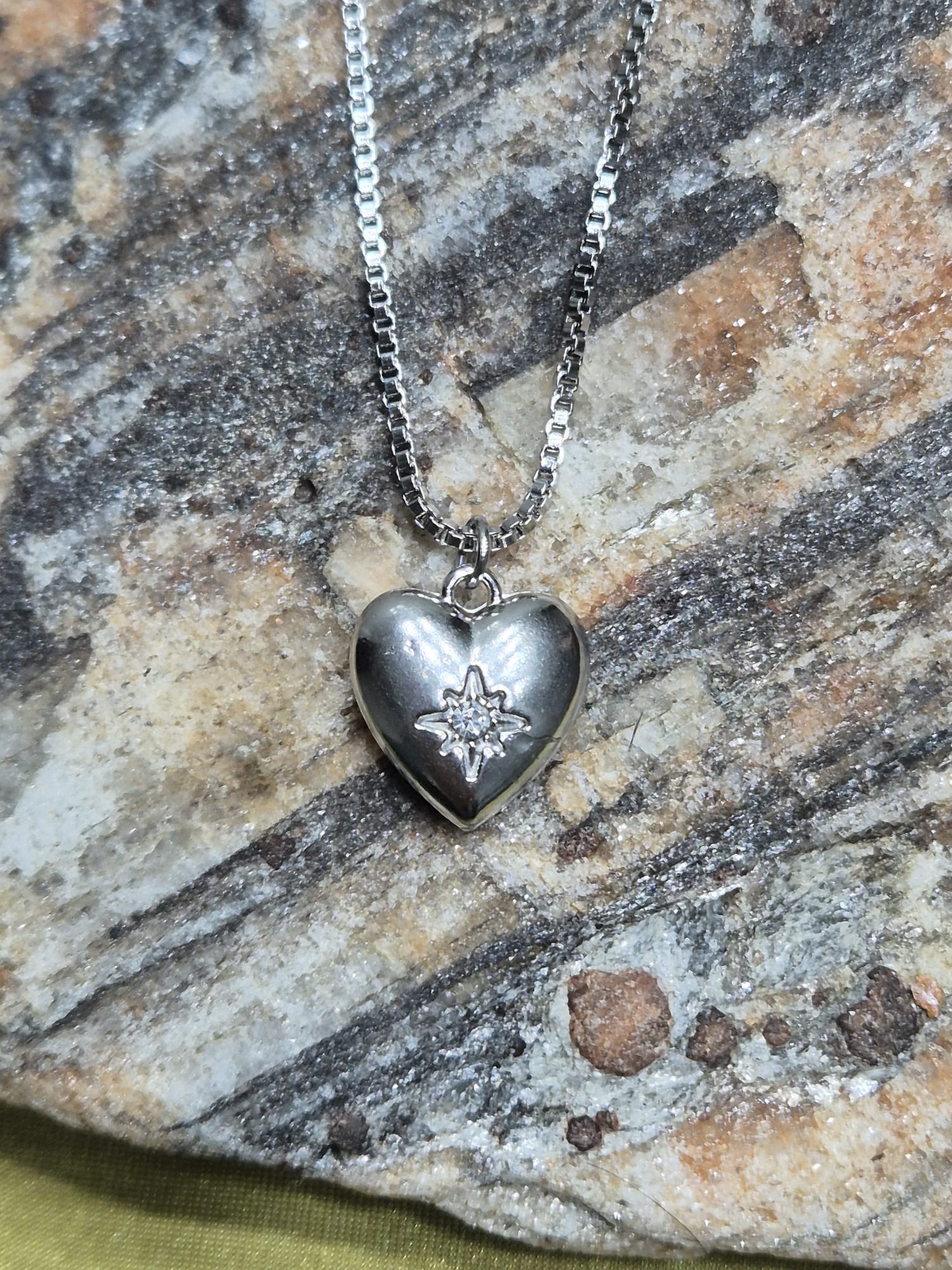 Colgante Cadena Acero Estrella Circonita