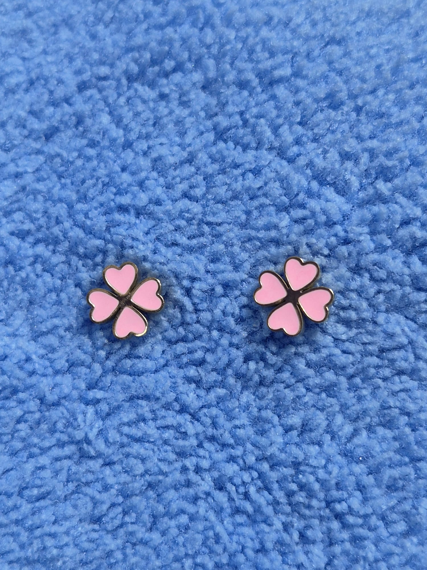 Pendientes Niña Trébol Rosa.