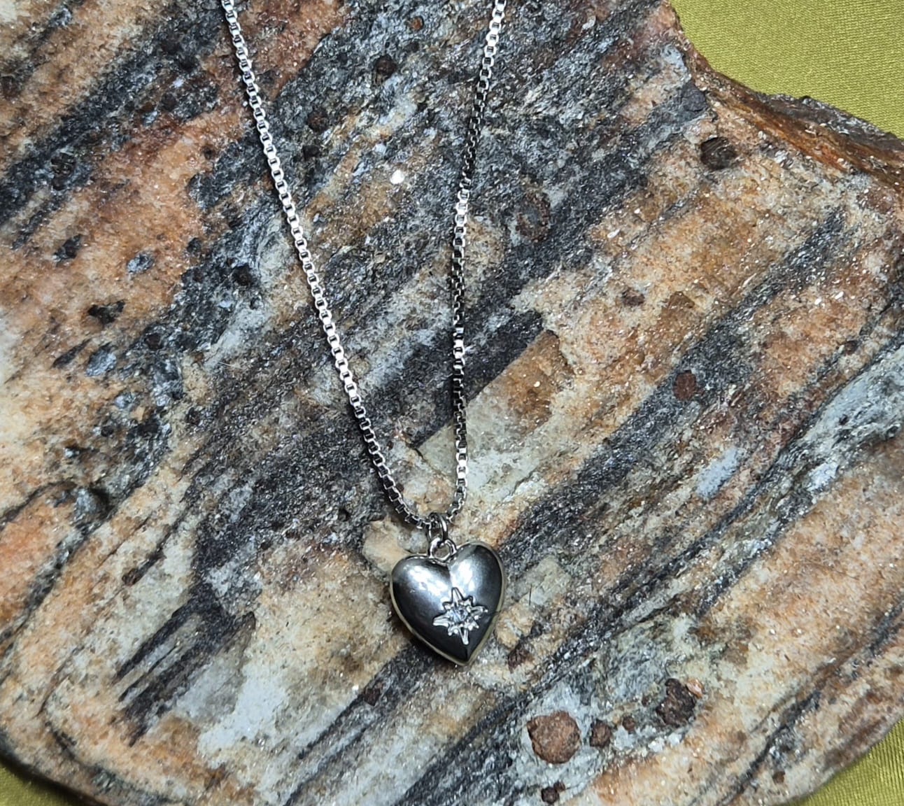 Colgante Cadena Acero Estrella Circonita