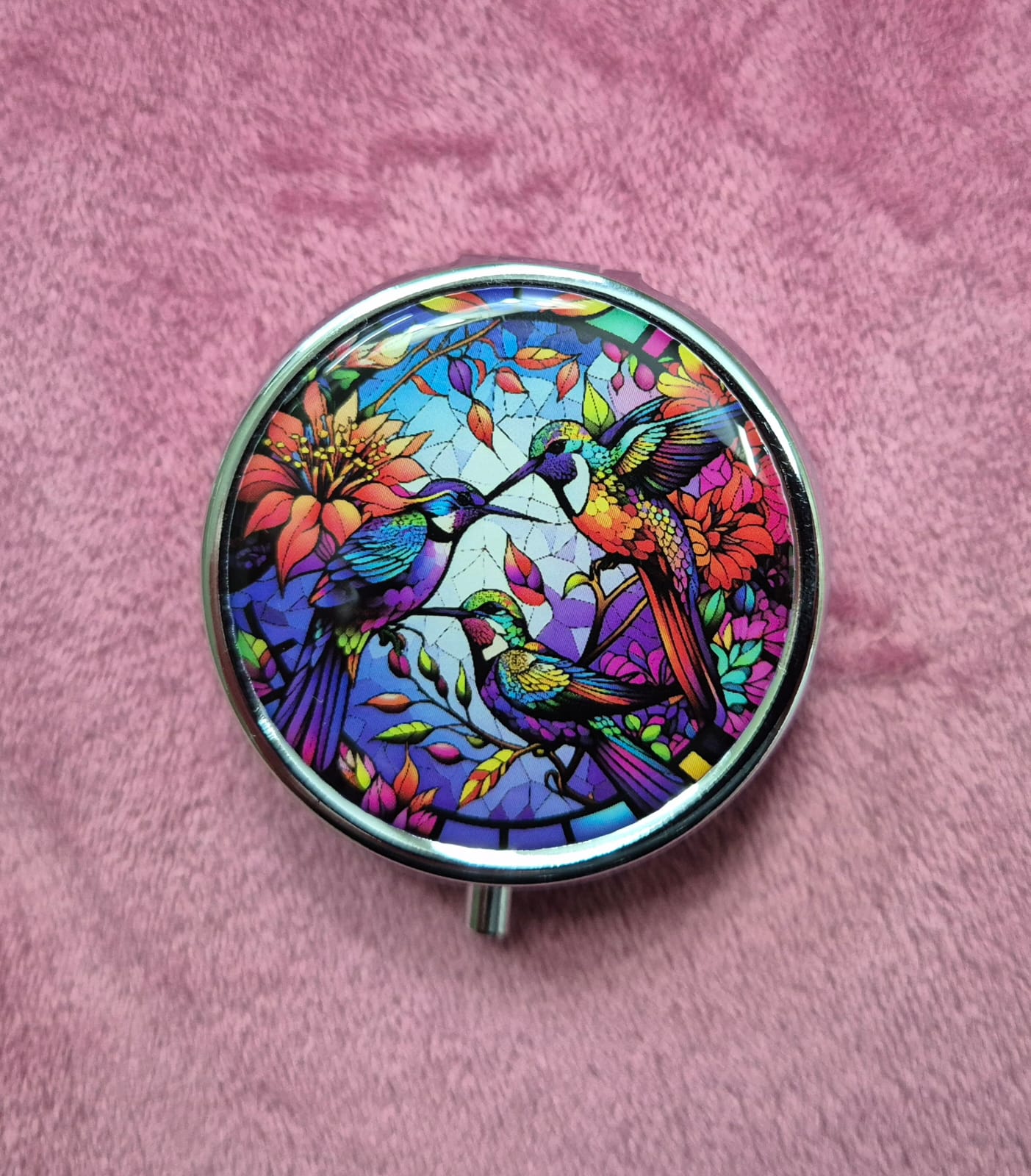 Pastillero Colibríes Redondo.