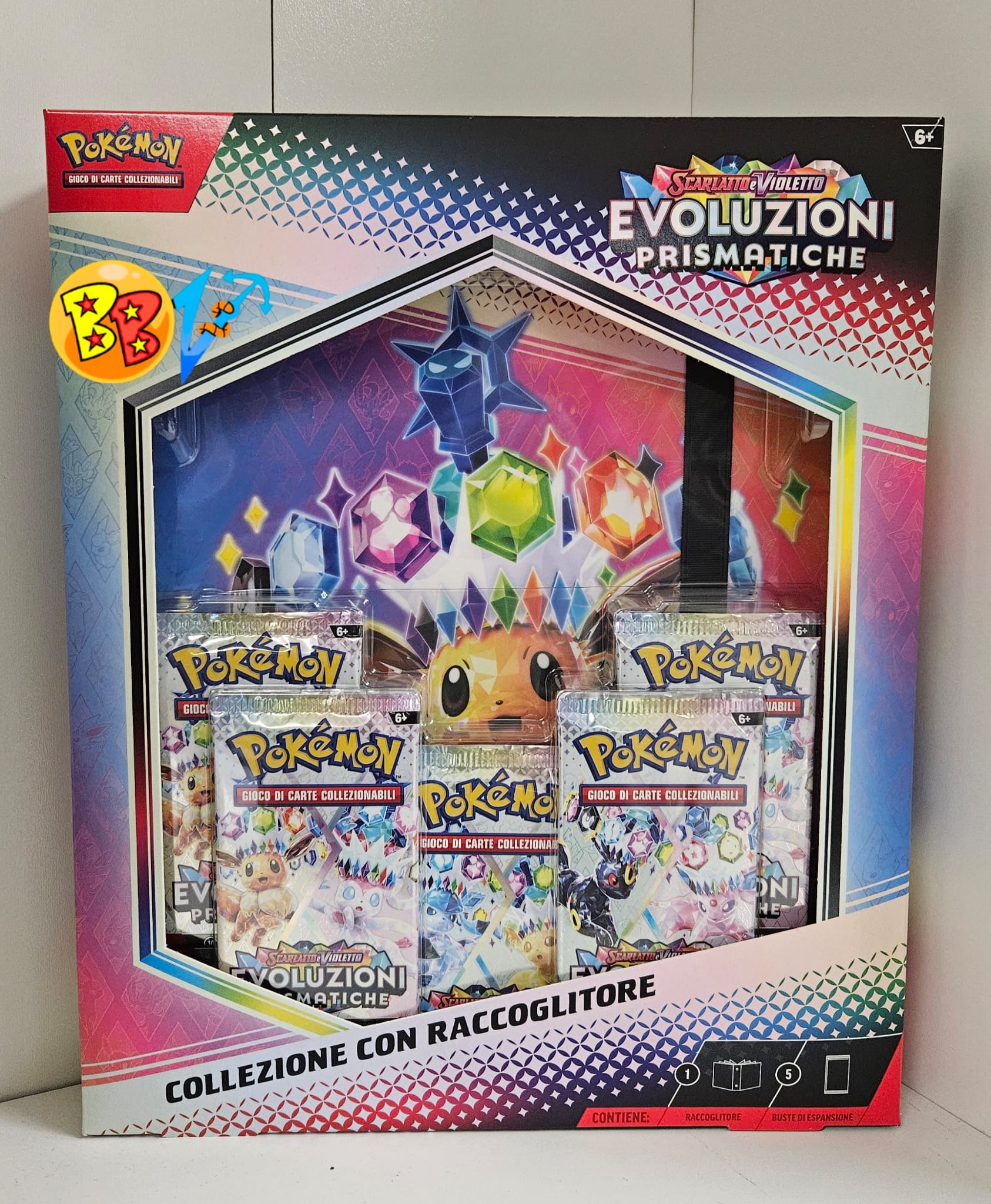 Evoluzioni Prismatiche Pokémon collezione con raccoglitore