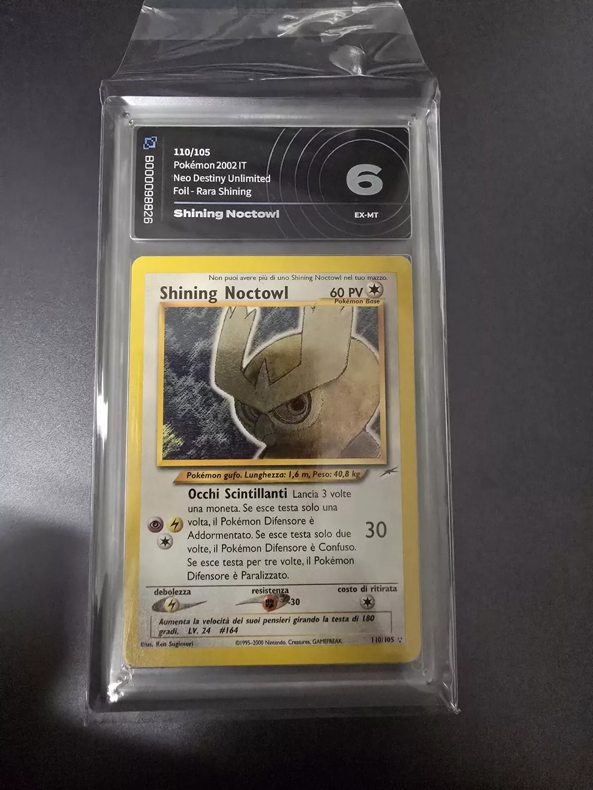 Carta Pokemon Shining Noctowl ai grading 6