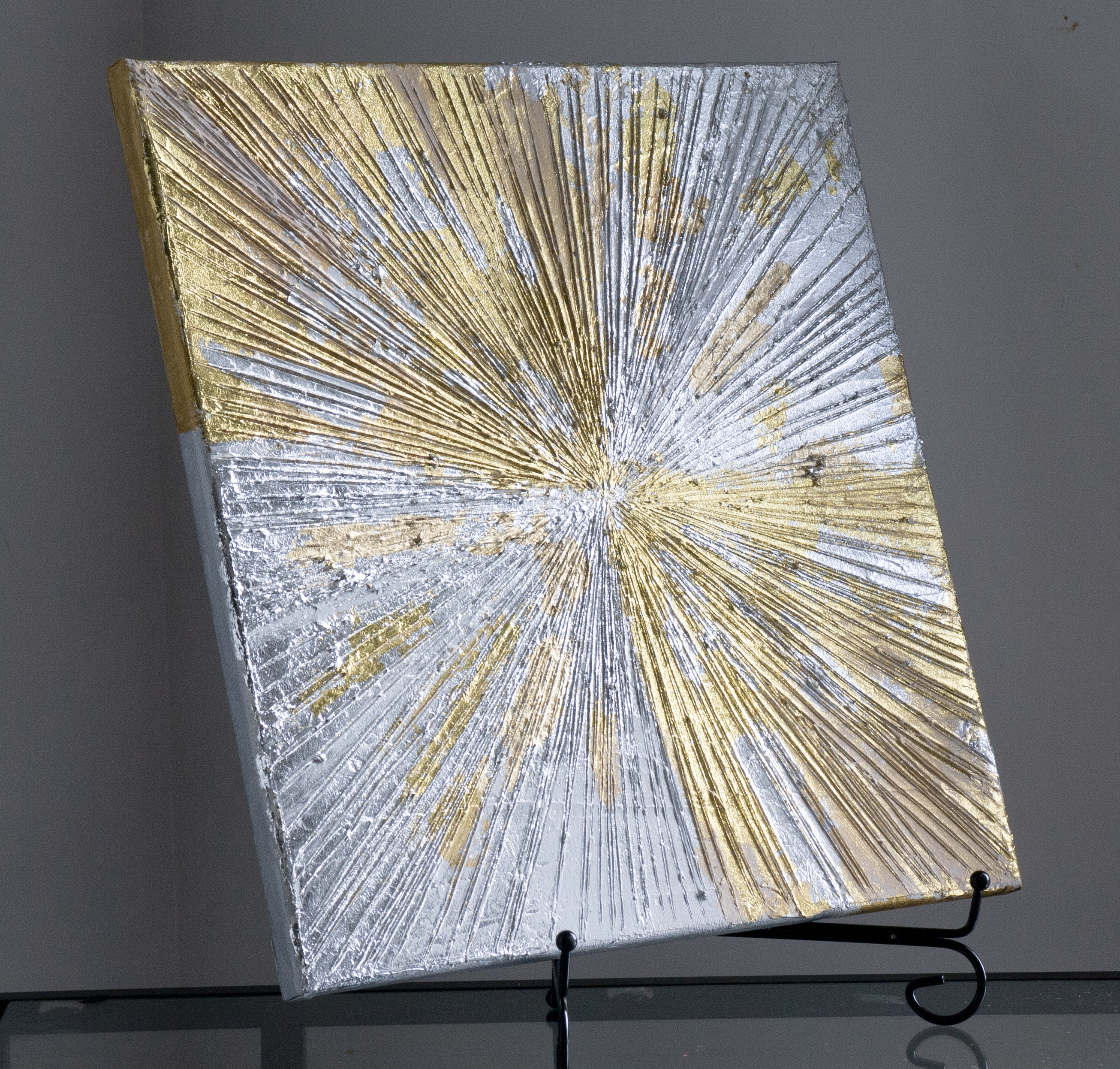 Abstract Gold and Silver Painting