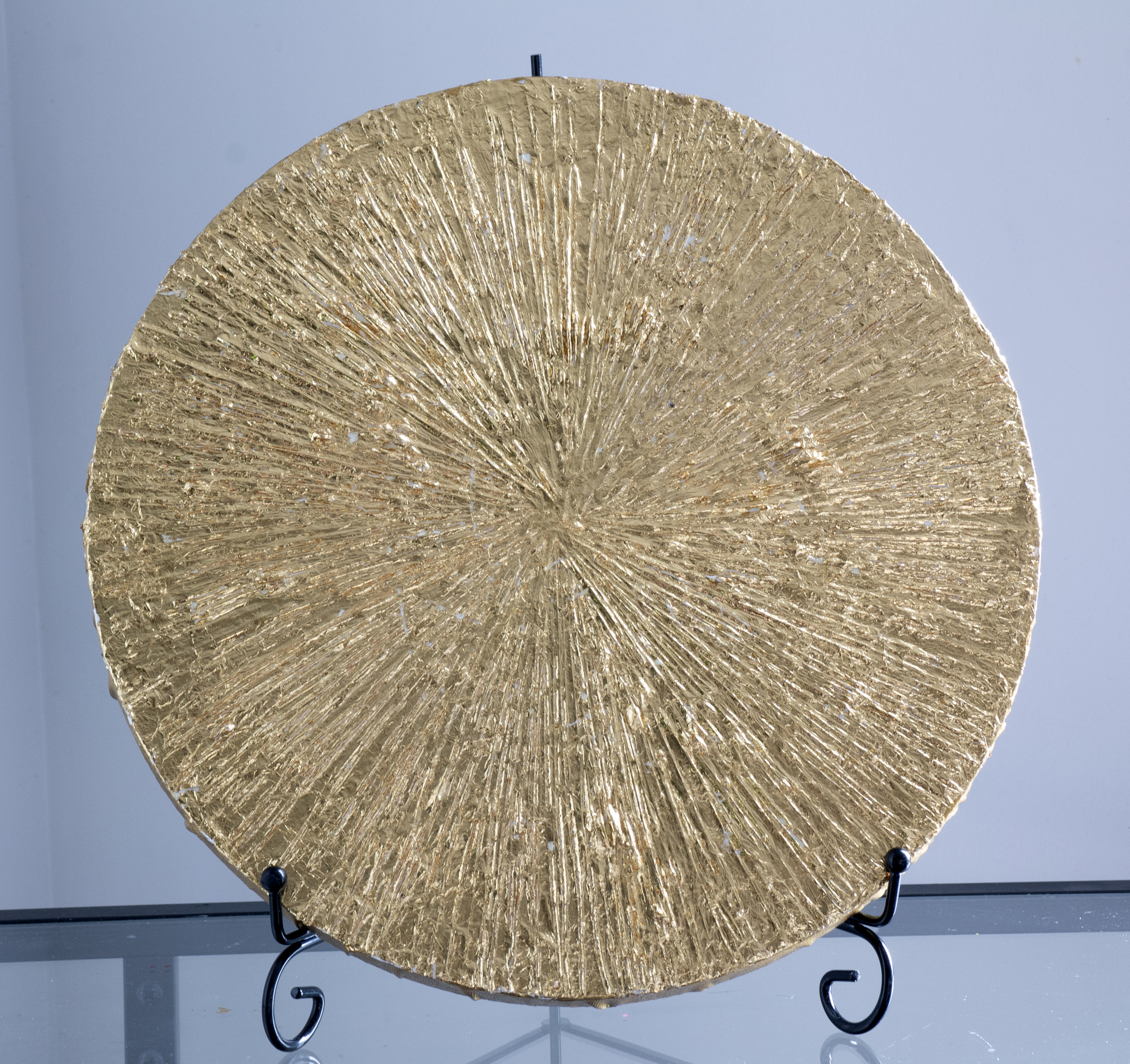Golden Textured Decorative Plate