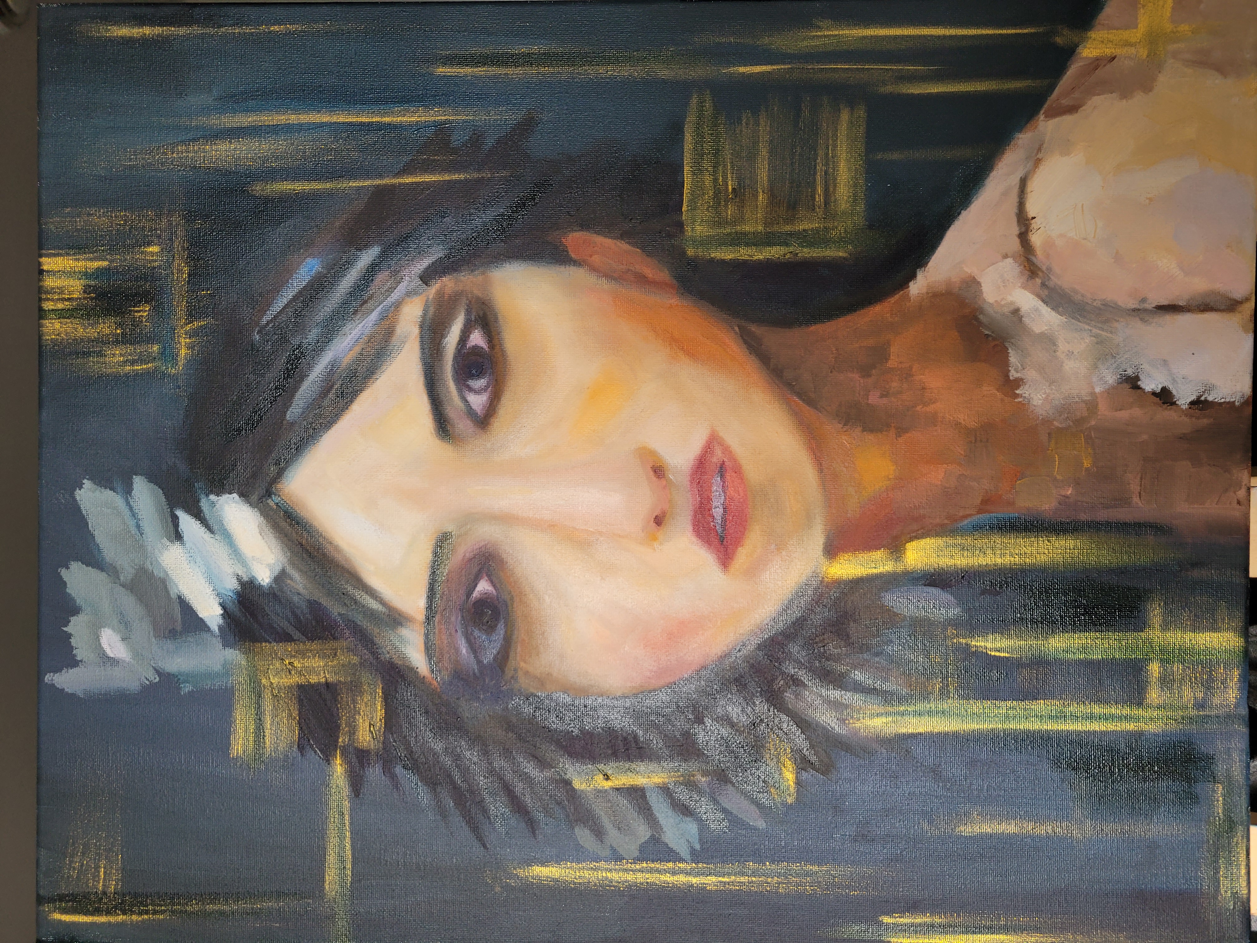 Original Abstract Portrait Painting -Tronie