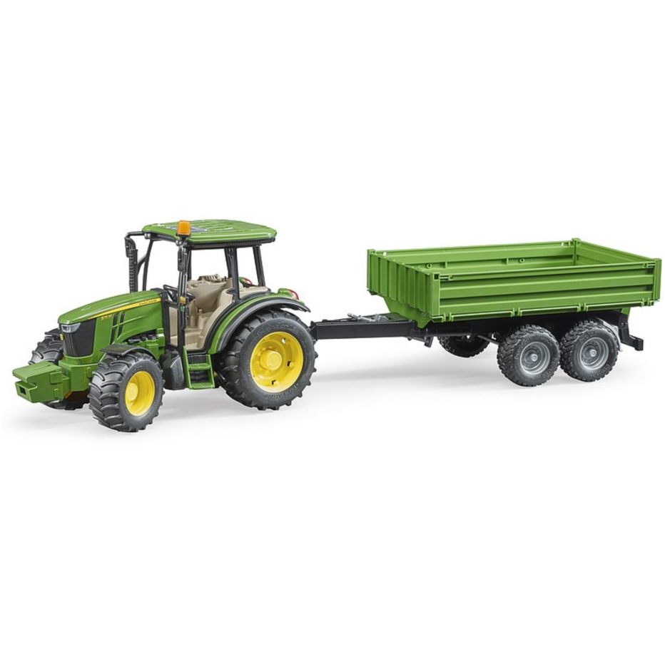 Bruder John Deere 5115M Speelgoedtractor met aanhanger