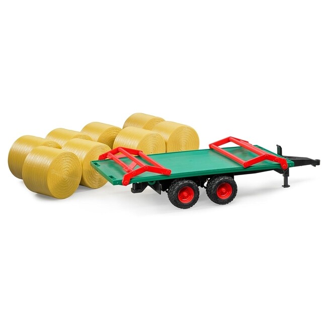 Bruder balentransportaanhanger met 8 ronde balen