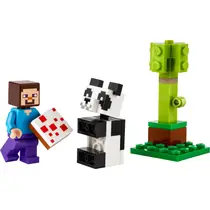 LEGO Minecraft Steve en babypanda