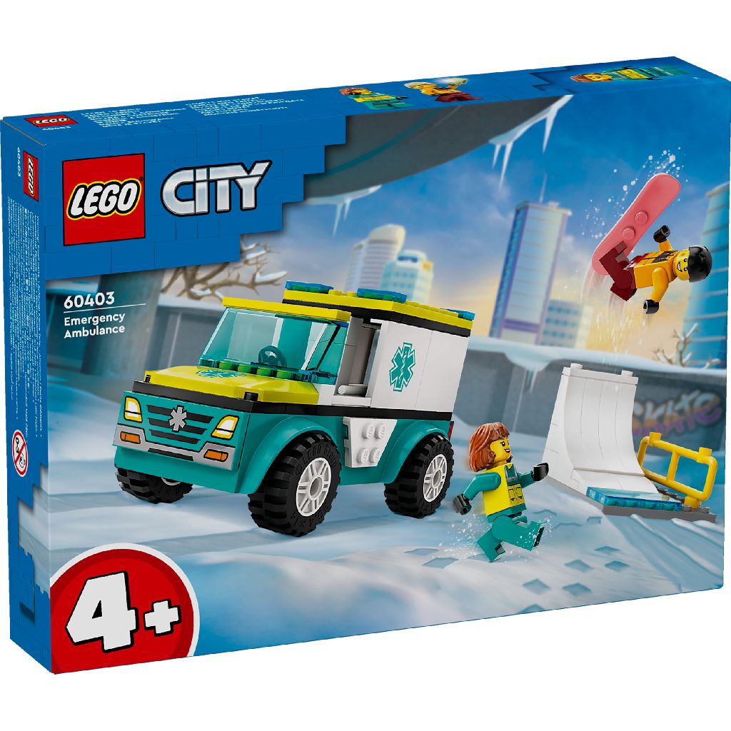 Lego 60403 City Vehicles Ambulance Snowboarder