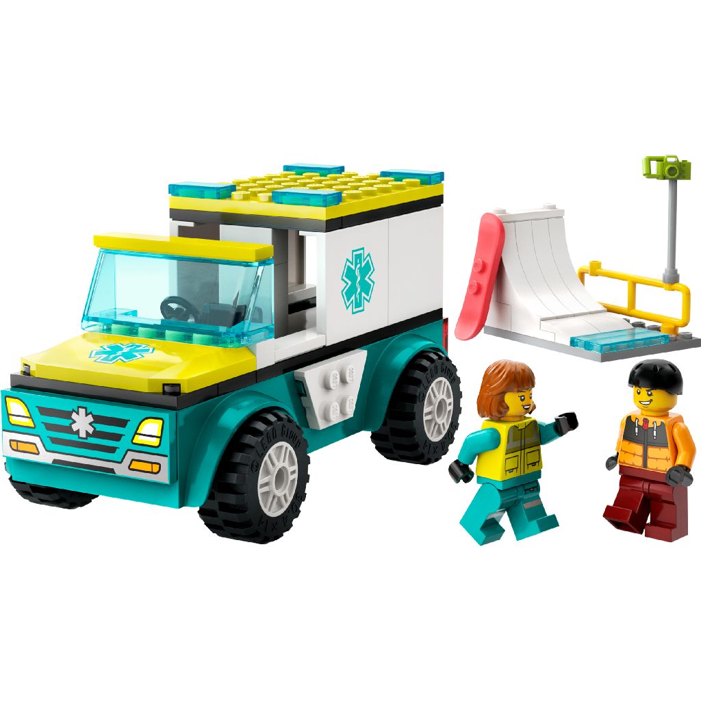 Lego 60403 City Vehicles Ambulance Snowboarder