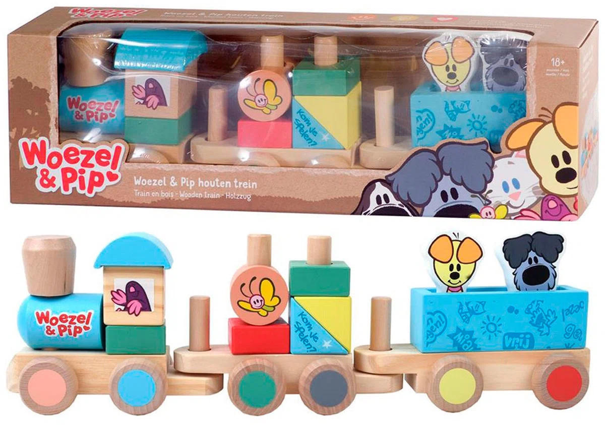 Woezel en Pip houten trein