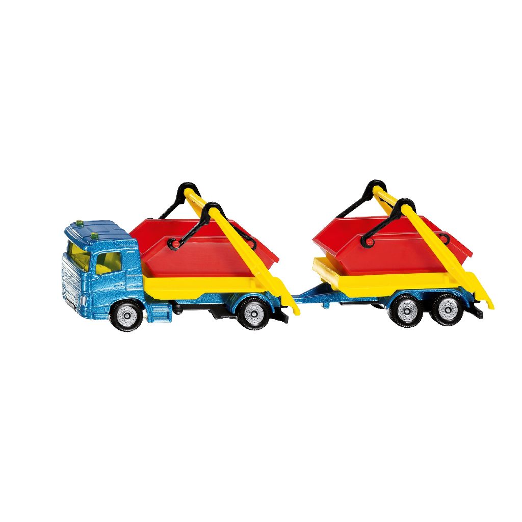 Siku 1695 Vrachtwagen + Puincontainer En Aanhanger