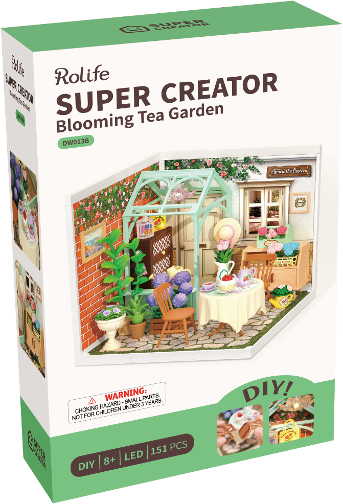 NIEUW EN EXCLUSIEF | Robotime Blooming Tea Garden DW013B