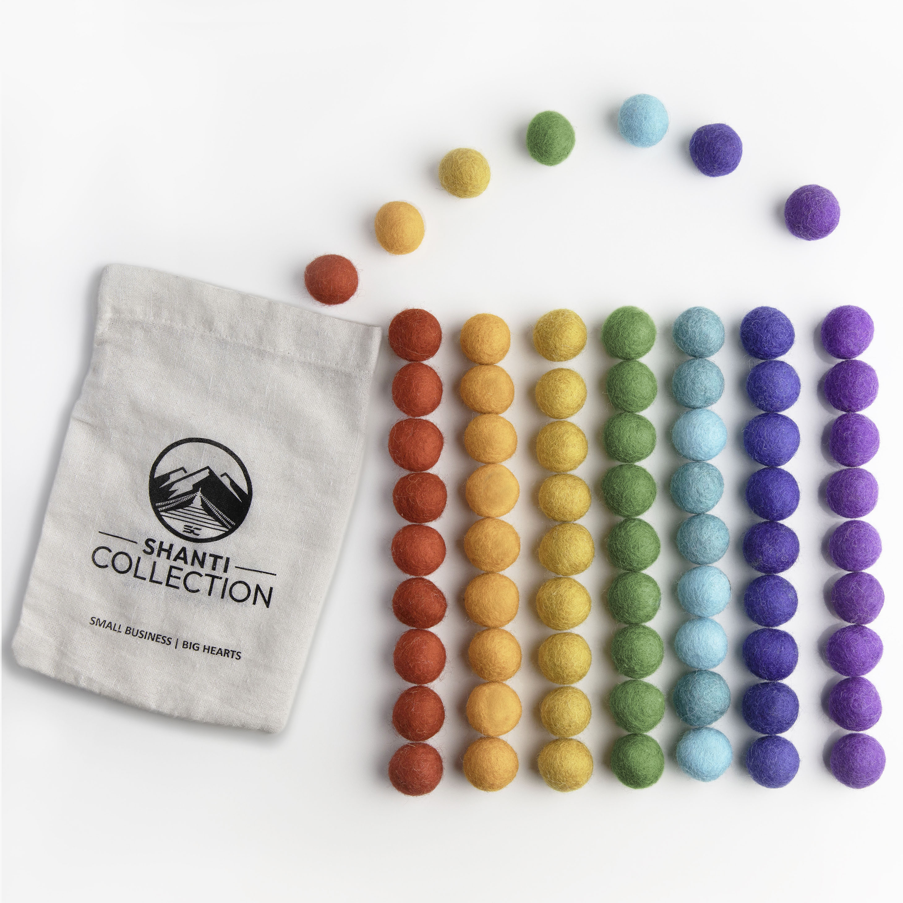 Handmade Rainbow Felt Balls for Craft 