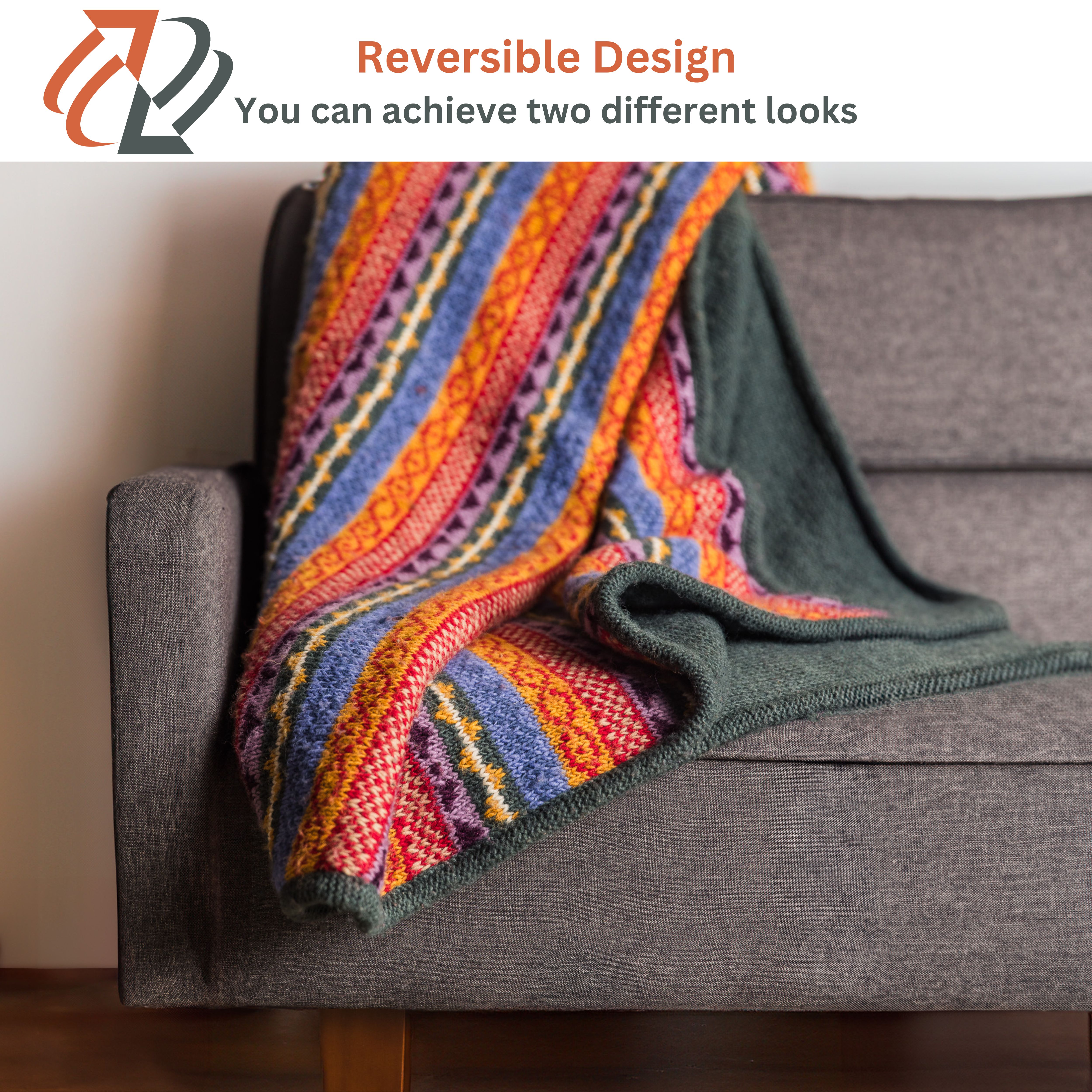 Handmade Wool Throw Blanket