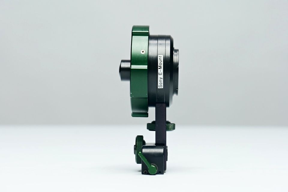 Adaptador de lentes de cine PL a cámaras Sony montura E + Soporte de caños 15mm regulable. HOT ROD.