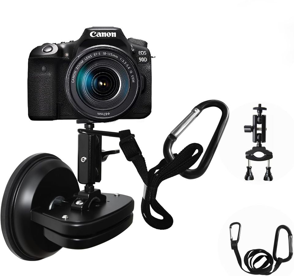 Copa de succión para cámaras de vídeo en ventanas/botes/autos. Soporta 30Kg.