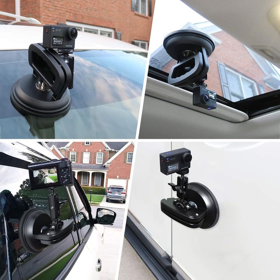 Copa de succión para cámaras de vídeo en ventanas/botes/autos. Soporta 30Kg.