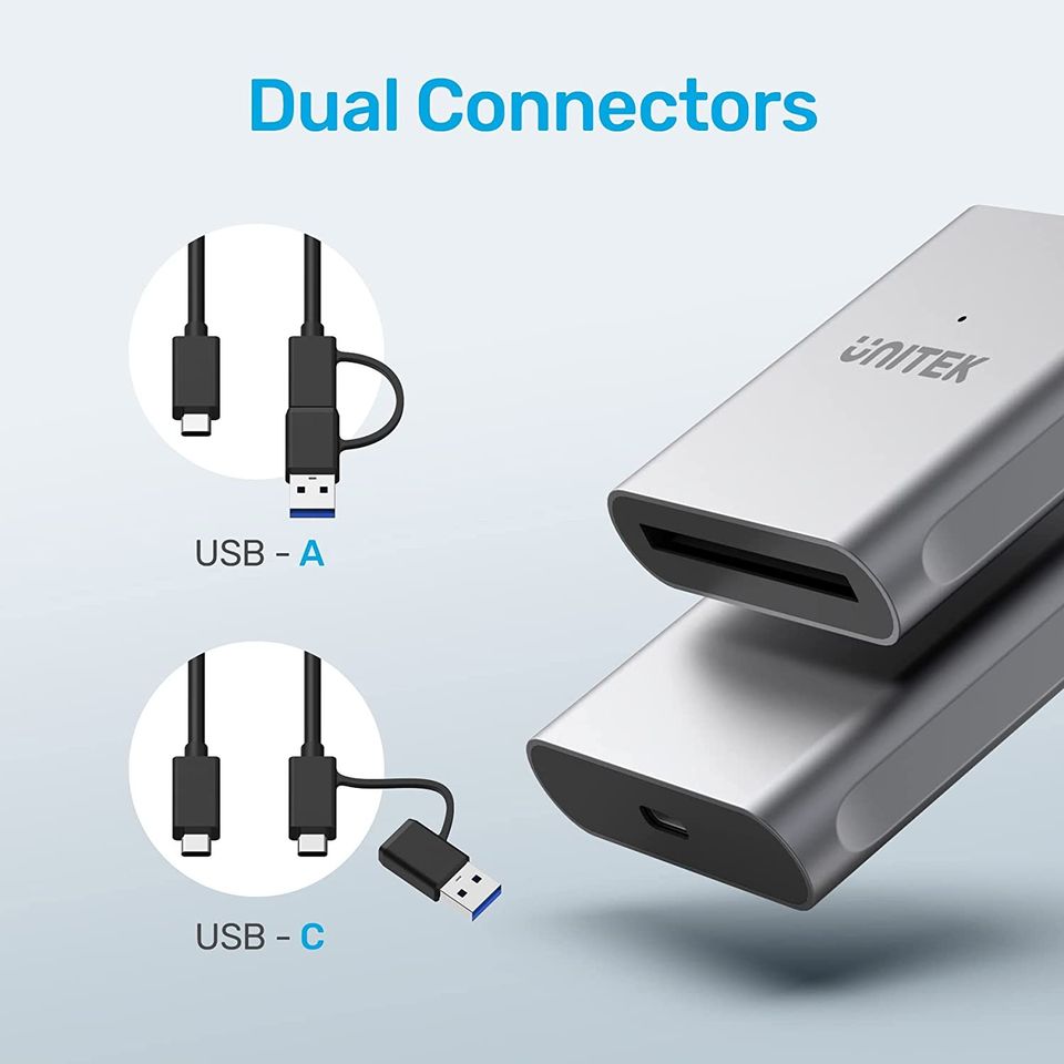 Lector De Memoria Cfast 2.0 USB-C Usb 3.1 de Aluminio, con LED. Unitek.