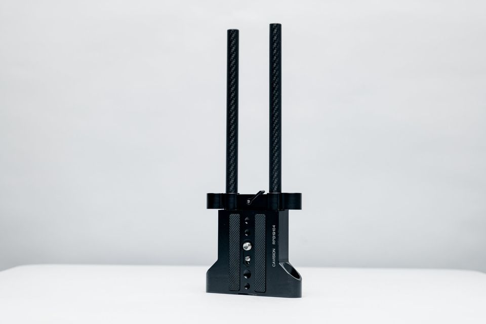 Plate CAVISION para Rigs de CINE porta caños de 15mm y 19mm + Caños de Fibra de Carbón