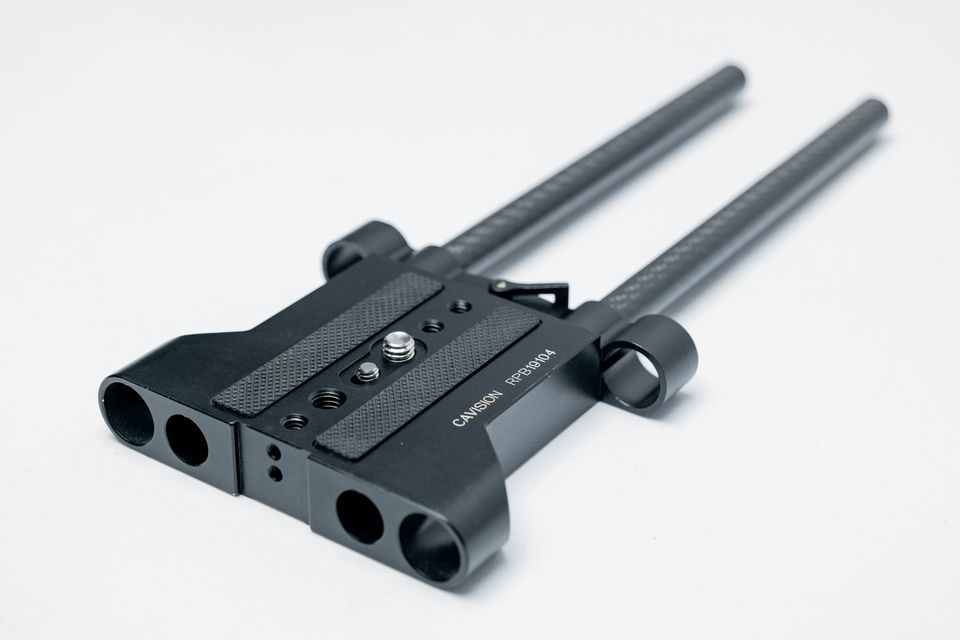 Plate CAVISION para Rigs de CINE porta caños de 15mm y 19mm + Caños de Fibra de Carbón