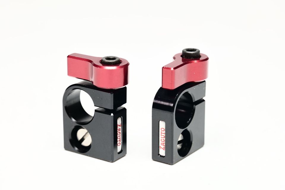 Zacuto 15mm Rod Single clamp Adaptador a perno 1/4 de pulgada.