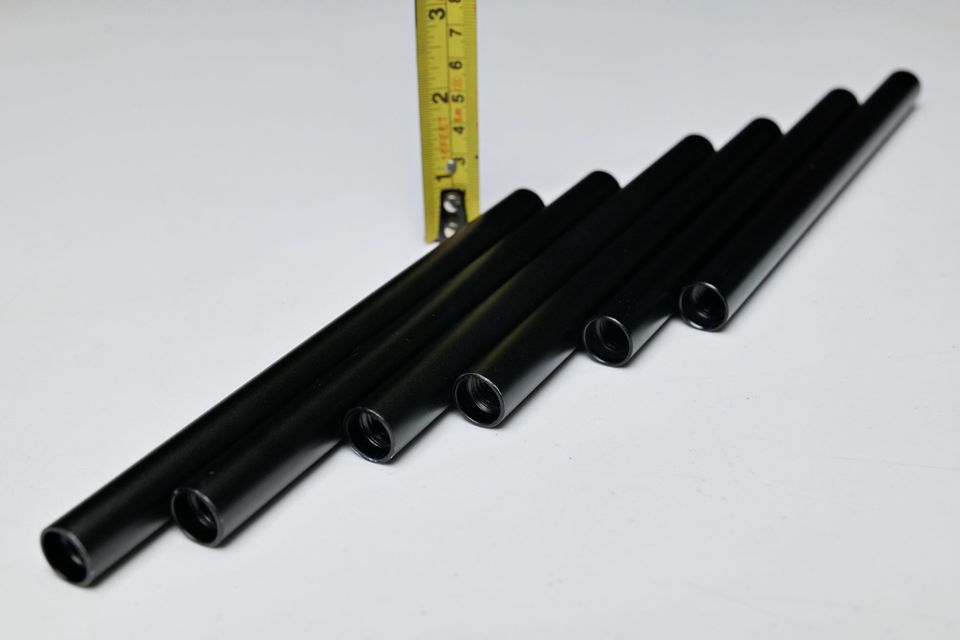 Tubos / Caños / Rods (15mm rods) 15.5cm de largo. Para Rigs de cine. (M5).