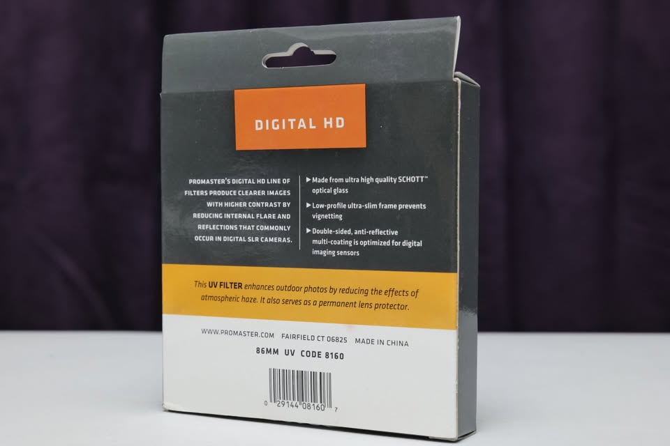 Filtro UV Digital HD Promaster 86mm #8160 Schott Optical Glass Enhancer. (M6).