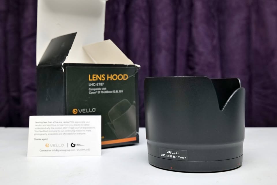 Parasol Vello LHC-ET87 Lens Hood para Canon EF 70-200mm f/2.8L IS I. (M6).