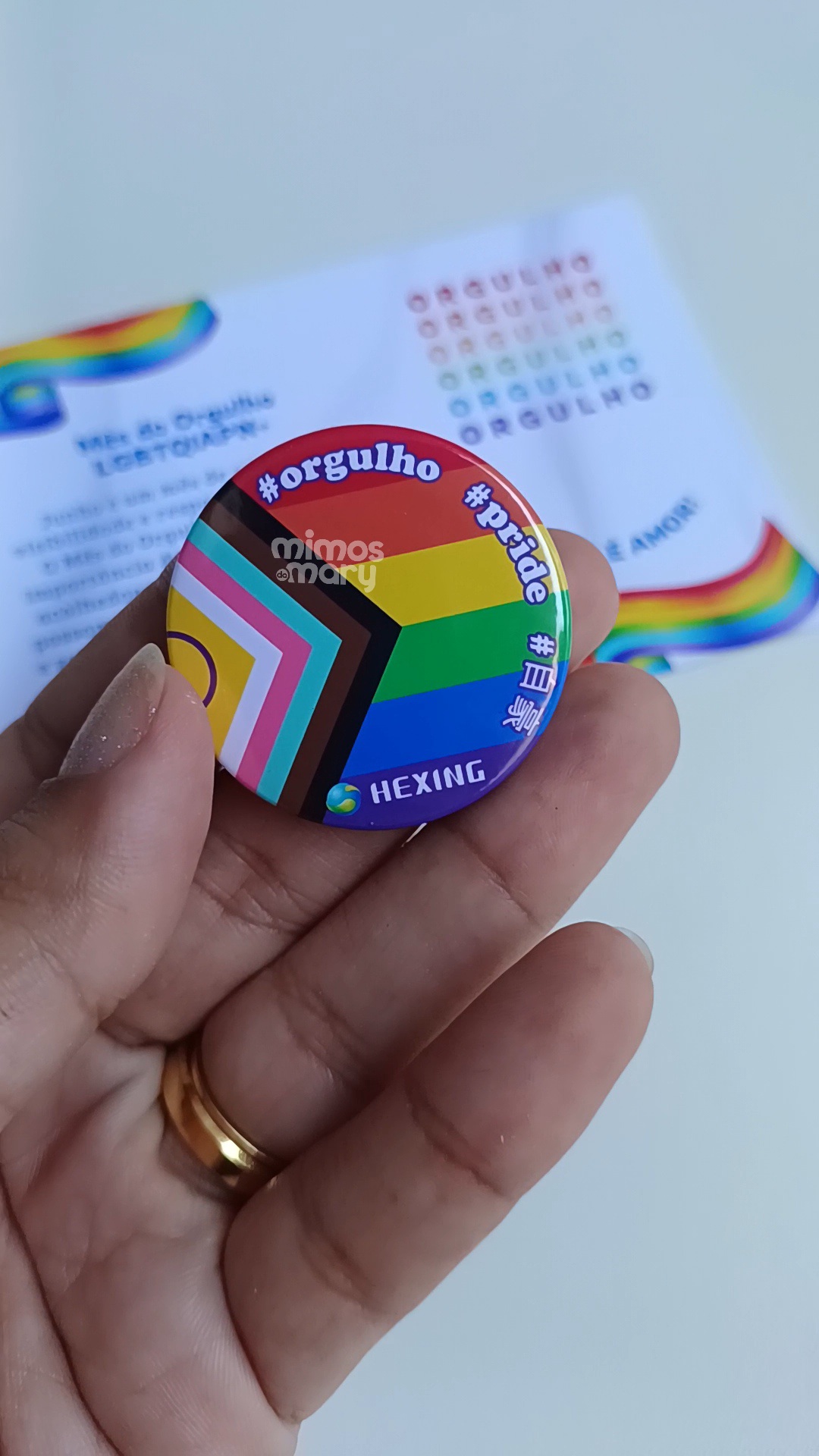 Kit Cartão + Botton Orgulho